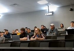Finance students seated in a lecture.