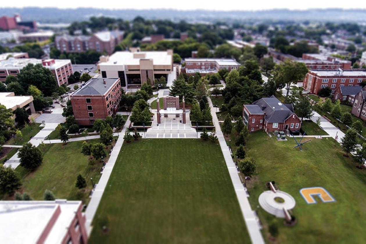 Drone shot of UTC campus