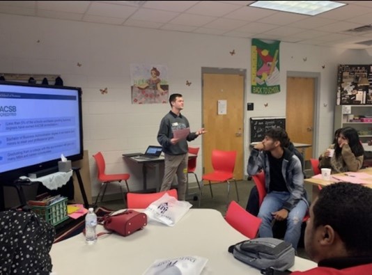WSOB students giving a presentation at Dalton Academy