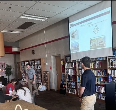 WSOB students giving a presentation at Lakeview Fort Oglethorpe High School