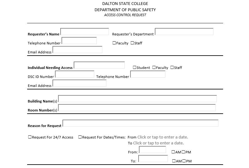 Electronic Access Request Form Preview Image