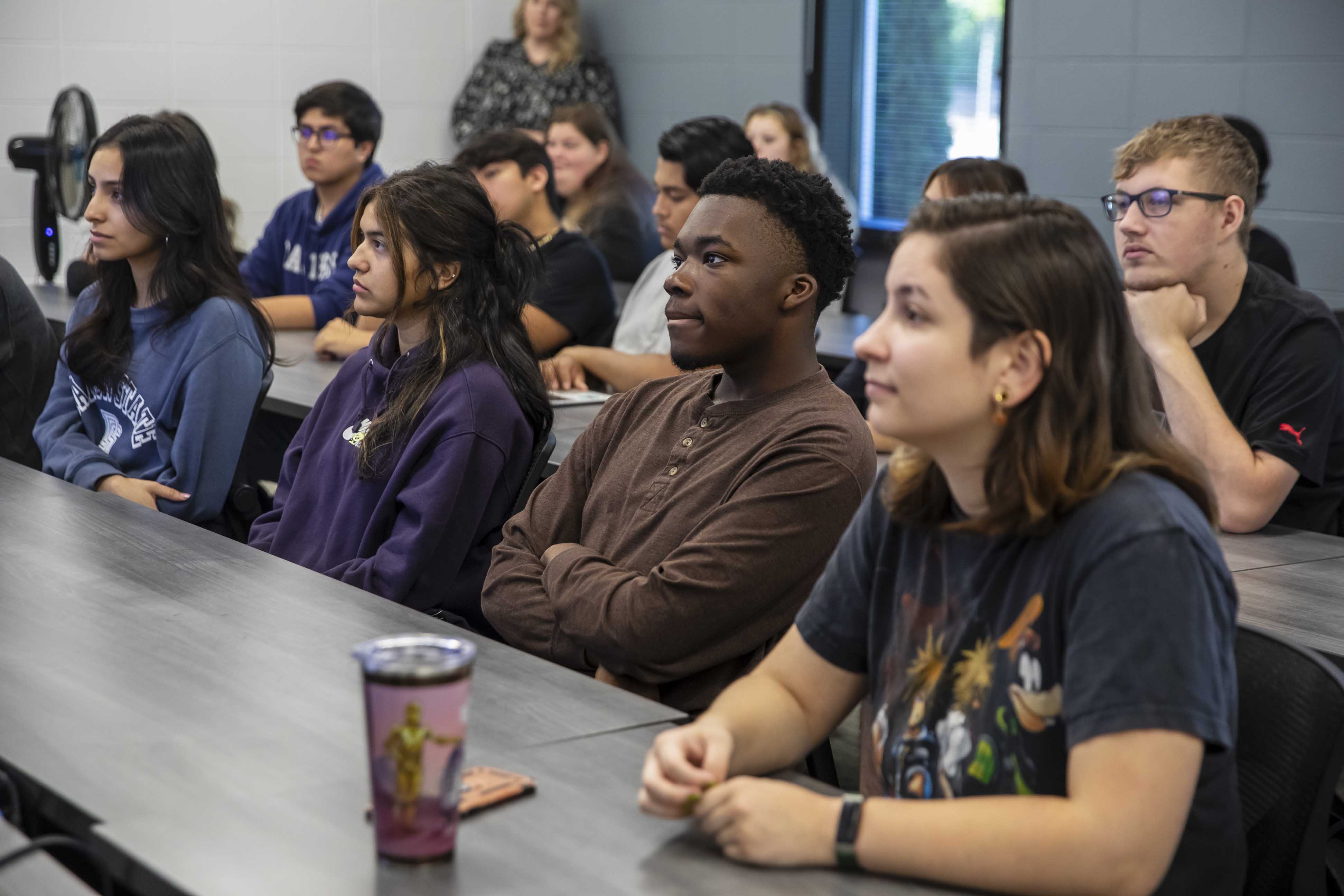 Students listening in classroom